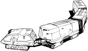 Galaport Ground Tug Trailer line art