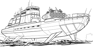 Sea Skimmer Hydrofoil (ELRM) line art