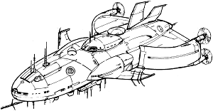 Schatten Surveillance Airship line art