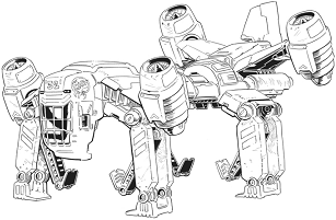 Bishop Transport VTOL line art