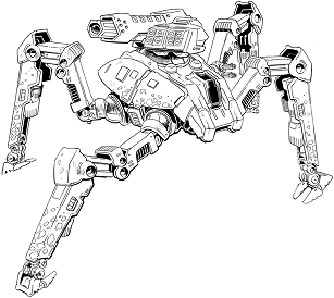 Stalking Spider II line art