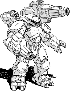 Callisto Battle Armor B [MRR] (Sqd4) line art