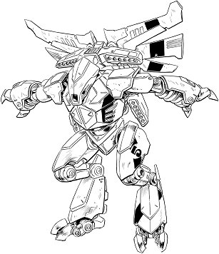 Jade Hawk line art