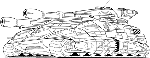Demolisher II Heavy Tank (Thunderbolt) line art