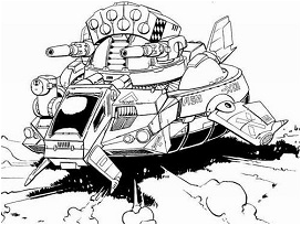 Asshur Fast Reconnaissance Vehicle line art