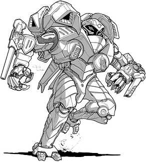 Void Medium Battle Armor (Minelayer) (Sqd4) line art