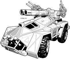 Sokar Urban Combat Tank line art
