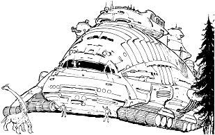 Saturn Harvester line art