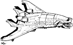 Longhaul Cargo Aircraft FB-335 line art