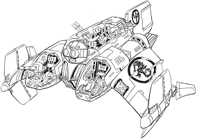 Harpoon Parasub line art