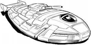 Gabriel Reconnaissance Hovercraft line art