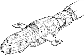 Quixote Frigate line art