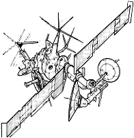 SneakSat Communications Satellite line art