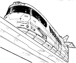 Routemaster Hover Shuttle line art
