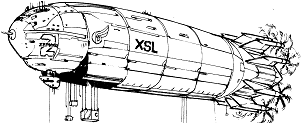 Dawn Treader Cargo Airship line art