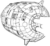 Saturn Patrol Ship line art